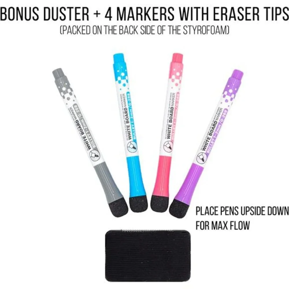 3Pcs Magnetic Planner for Fridge - Monthly, Weekly Calendar, Notepad + 4 Markers